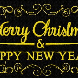 Merry Christmas and Happy New Year embroidery design