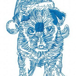 Merry Christmas puppy 2 embroidery design
