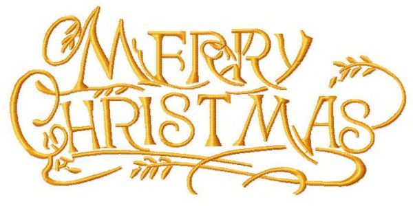 Merry Christmas sign embroidery design