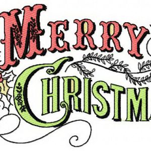 Merry Christmas vignette embroidery design