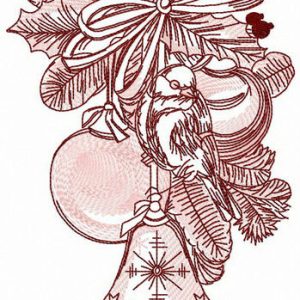 Merry Christmas with tit embroidery design