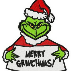 Merry Grinchmas embroidery design