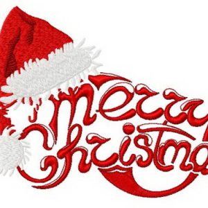 Merry X-mas embroidery design