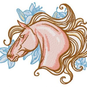 Mettlesome horse embroidery design