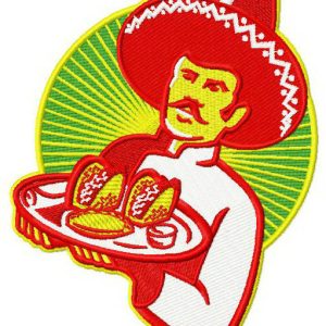 Mexican chef embroidery design