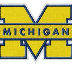 Michigan Wolverines logo embroidery design