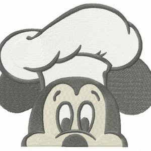 Mickey hiding in the kitchen embroidery design
