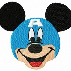 Mickey in Avengers helmet embroidery design