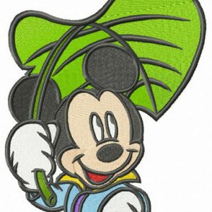 Mickey isn't afraid of rain embroidery design