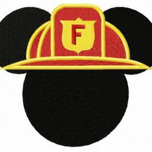 Mickey Mouse firefighter embroidery design