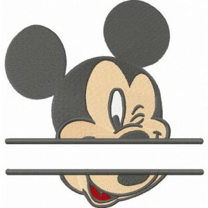 Mickey Mouse monogram embroidery design