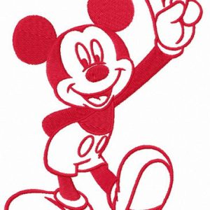 Mickey Mouse number one embroidery design