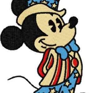 Mickey Mouse patriotic costume embroidery design