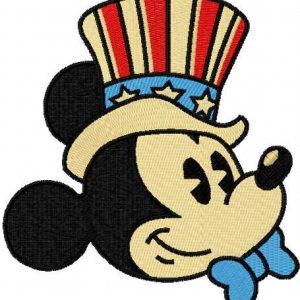 Mickey Mouse patriotic 5 embroidery design