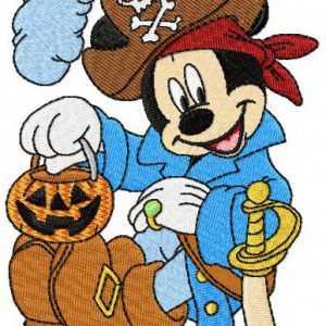 Mickey Mouse pirate costume embroidery design