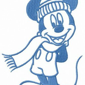 Mickey Mouse ready for autumn embroidery design