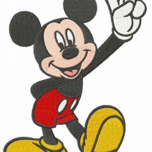 Mickey number one embroidery design