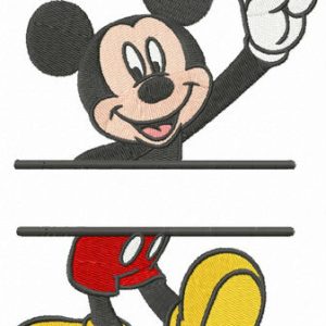 Mickey number one monogram embroidery design