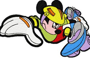 Mickey Mouse Scooter embroidery design