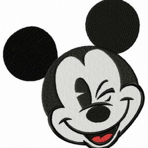 Mickey winks embroidery design