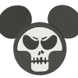 Mickey with skull mask embroidery design