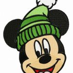 Mickey's knitted hat embroidery design