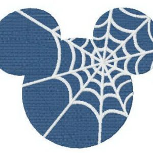 Mickey's silhouette with spider web embroidery design