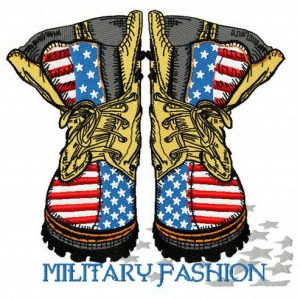 Military fashion embroidery design