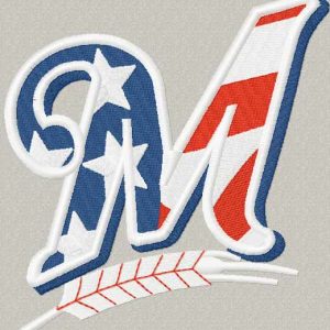 Milwaukee Brewers Flag Logo embroidery design