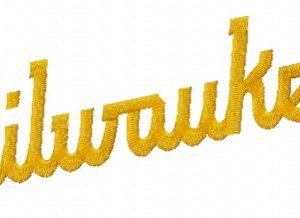Milwaukee Brewers wordmark logo embroidery design
