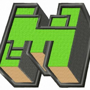 Minecraft icon embroidery design
