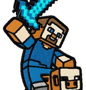 Minecraft warrior 2 embroidery design
