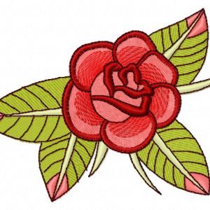 Miniature rose embroidery design