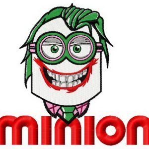 Minion as Joker embroidery design