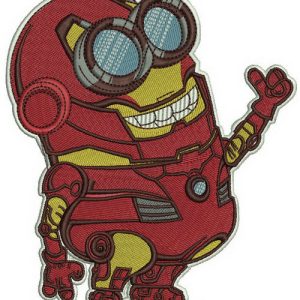 Minion in Iron Man costume embroidery design