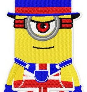 Minion British style embroidery design