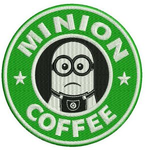 Minion coffee embroidery design