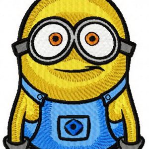 Minion confused embroidery design