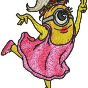 Minion dancer embroidery design