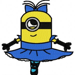 Minion girl 3 embroidery design
