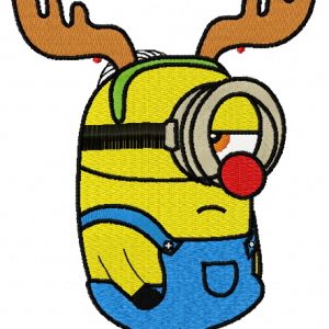 Minion in deer costume embroidery design
