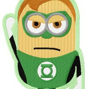 Minion in Green Lantern costume embroidery design