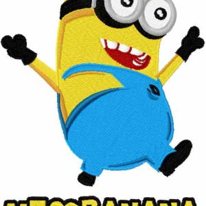 Minion love banana embroidery design