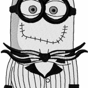 Minion skeleton embroidery design