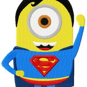 Minion superman embroidery design