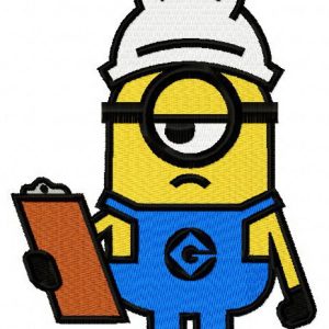 Minion the builder embroidery design