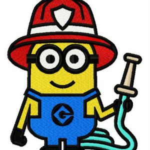 Minion the fireman embroidery design