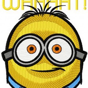 Minion whaaat embroidery design