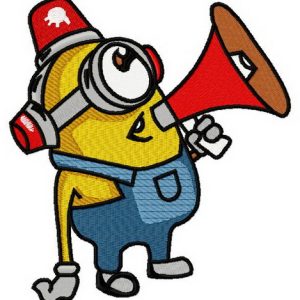 Minion with megaphone 2 embroidery design