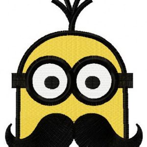 Minion with mustache 2 embroidery design